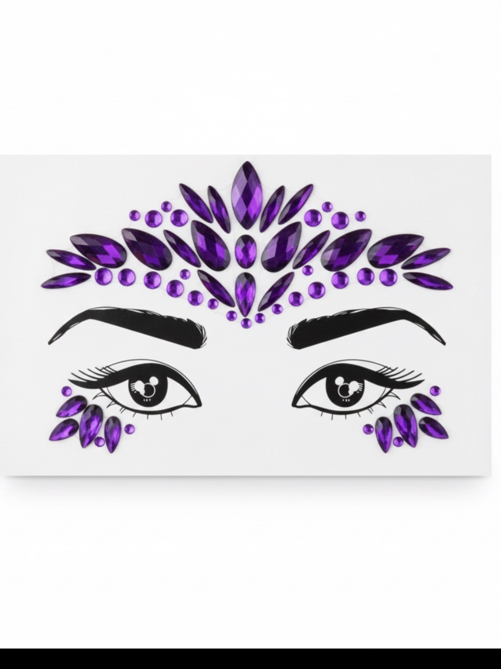 Purple Face Gem Decal Set – Festival Rave Rhinestone Jewelry ✨NWT